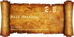 Reif Bettina névjegykártya